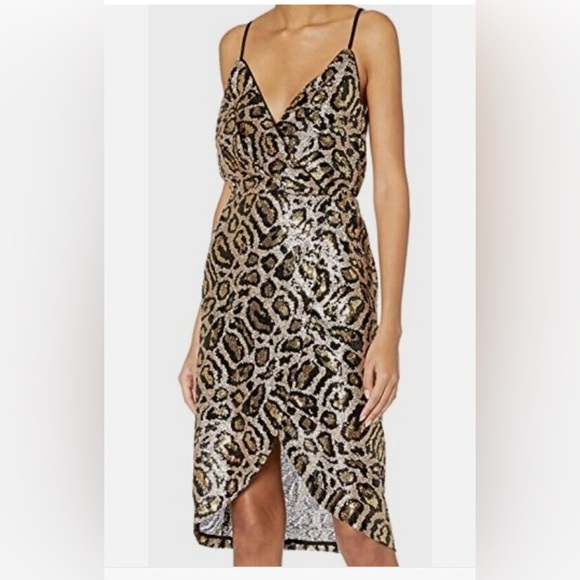J.O.A. Sequin leopard Slip Dress Size S - Picture 1 of 7